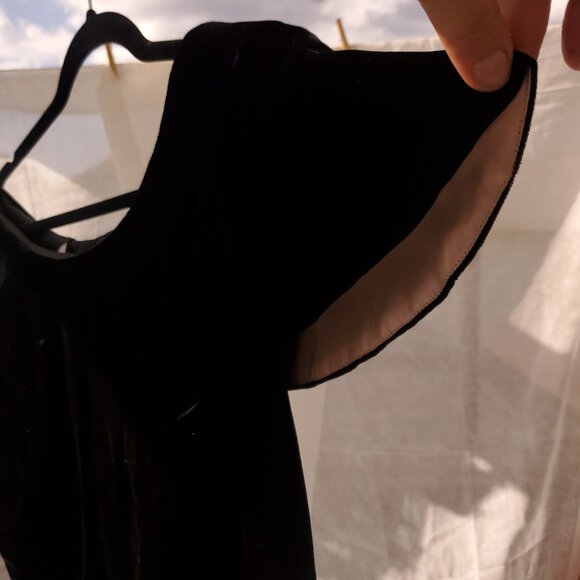 A Grace Taylor Original Black Velvet, off the shoulder Dress - Picture 6 of 7